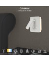CAYMAN SQ* APLIQUE BLANCO LECTOR LED 3W+6W 3000K